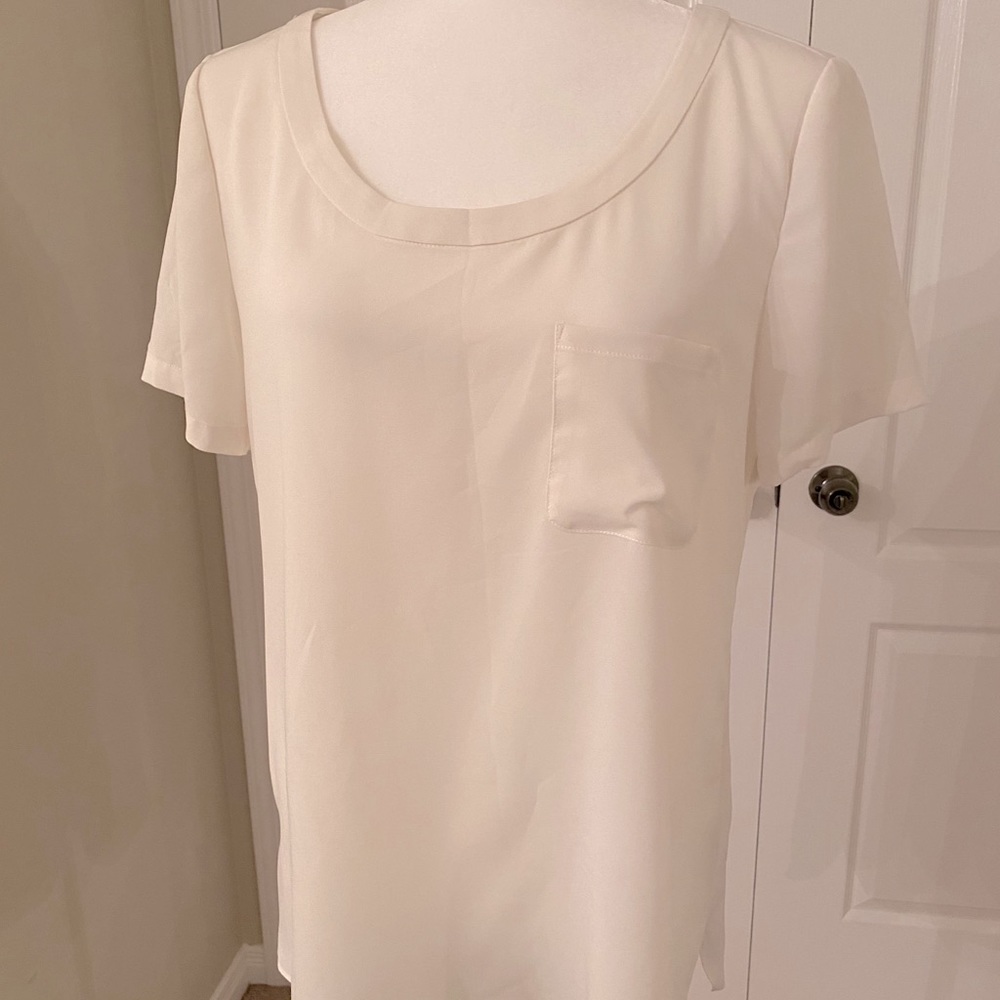 Banana republic short sleeved ivory blouse